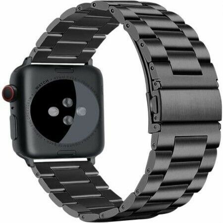 Compatible for Apple Watch Band, Metal Replacement Strap Compatible Apple Watch Series 6/5/4/3/2/1 Smartwatch,apple watch SE ( L SIZE 42mm/44mm ) Black