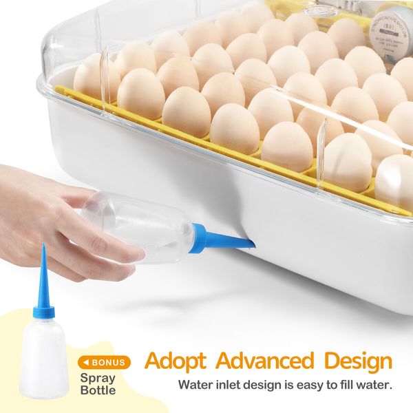 Automatic 42 Egg Incubator Digital Hatching Chicken Pigeon Quail Eggs Hatcher with LED Candle Lamps