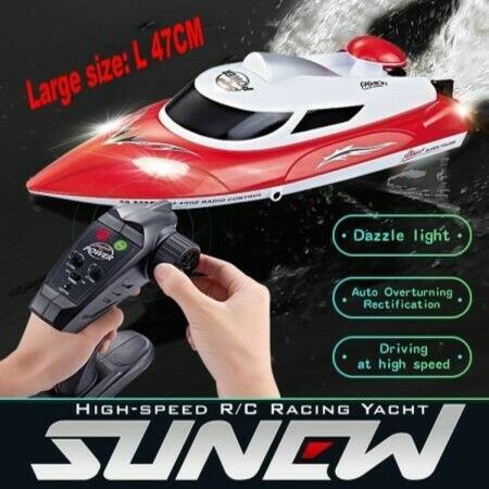 High-Speed 35km/h 200M Control Distance Cooling Overturn Reset pull fishnet Speedboat 2 batteries