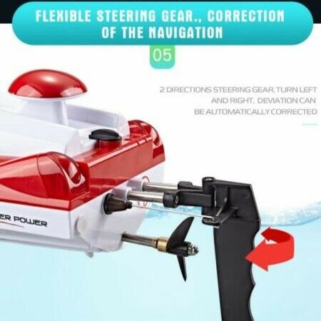 High-Speed 35km/h 200M Control Distance Cooling Overturn Reset pull fishnet Speedboat 2 batteries