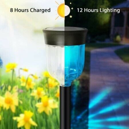 LED Solar Light Outdoor, 6 Packs Solar Pathway Lights with 7 Color Changing Waterproof IP65, Outdoor Solar Landscape Lights for Lawn,Yard and Walkway