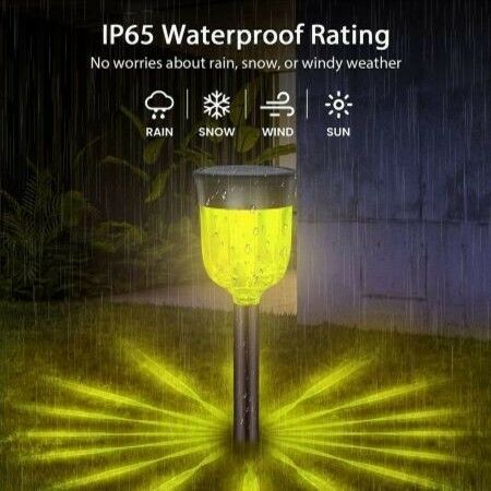 LED Solar Light Outdoor, 6 Packs Solar Pathway Lights with 7 Color Changing Waterproof IP65, Outdoor Solar Landscape Lights for Lawn,Yard and Walkway