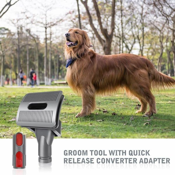 Dog Pet Groom Tool Attachment Compatible with Dyson V11 V10 V8 V7 V6 Vacuum Cleaner with Quick Release Converter Adapter