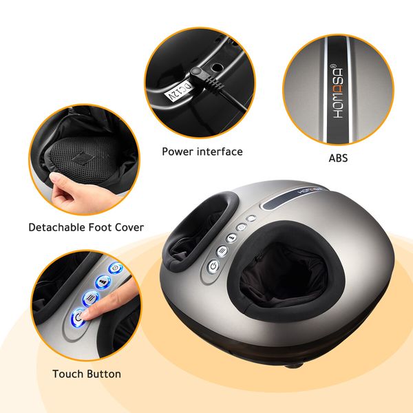 HOMASA Shiatsu Foot Massager Foot Massage Machine with Heat Deep Kneading Squeeze Massage for Pain Relief