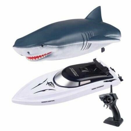 Remote Control Shark Boat 2.4G  Electric Watercraft Outdoor Toy Racing Ship for Pool RC Speedboat Lake Boat Toys for Kids & Adults