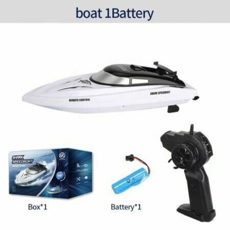 Remote Control Shark Boat 2.4G  Electric Watercraft Outdoor Toy Racing Ship for Pool RC Speedboat Lake Boat Toys for Kids & Adults