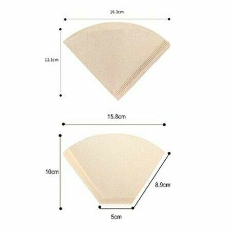 100 Pieces Coffee Filters Premium Unbleached Disposable Drip Coffee Papers (V60 Filters)