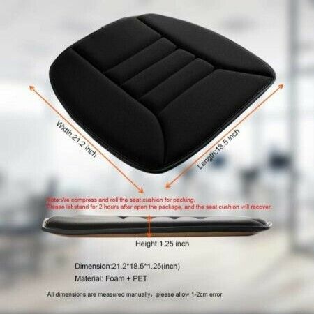 Car Seat Cushion with 1.2inch Comfort Memory Foam, Seat Cushion for Car and Office Chair (Black)