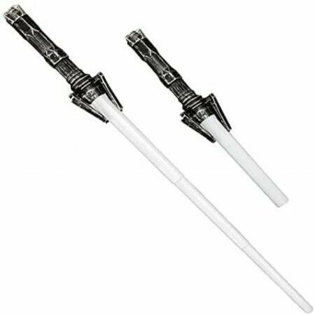 Light Up Saber 2-in-1 (7 Colors) LED Dual Laser Swords, FX Sound (Motion Sensitive) and Telescopic Handle Light Swords for Galaxy War Fighter Warriors, Halloween Dress Up Parties Xmas Present, 1 Pack