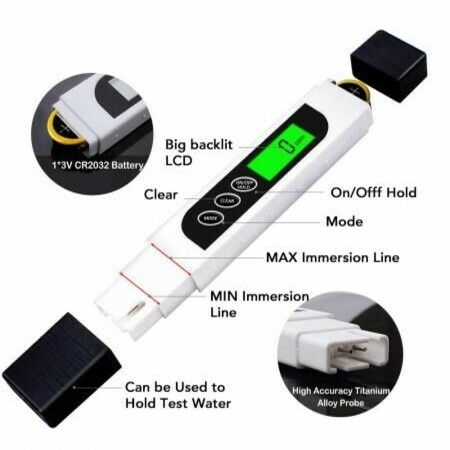 TDS Meter Digital Water Tester - Hofun TDS, EC & Temperature Meter 3 in 1, 0-9999 ppm Accurate, PPM Meter for Drinking Water Test, Coffee, Swimming Pool, Aquarium, RO/DI System, Hydroponics