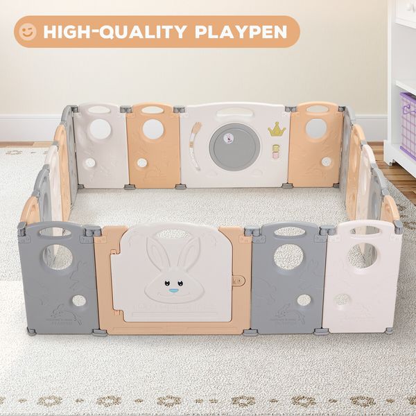 18-Panel Foldable Toddler Playpen Play Yard Area Playground for Children Kids Babies