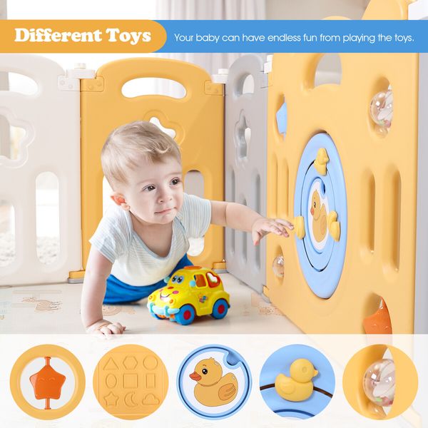 Baby Playpen Fence Barrier Safety Gate Play Room Enclosure Playground Activity Centre Yard Foldable for Child Toddler Kids 20 Panels