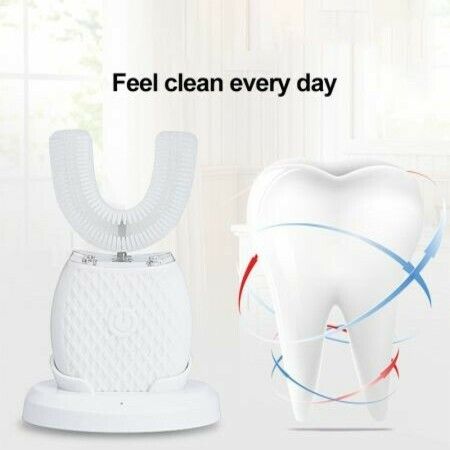 U-shaped Teeth Whitening Ultrasonic Tooth Brush Kit Automatic 360 Degree Wirelss  Electric Toothbrush