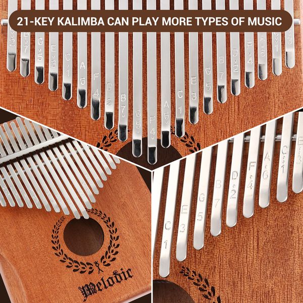 21 Key Kalimba Thumb Piano Finger Mbira Kids Adults Instrument