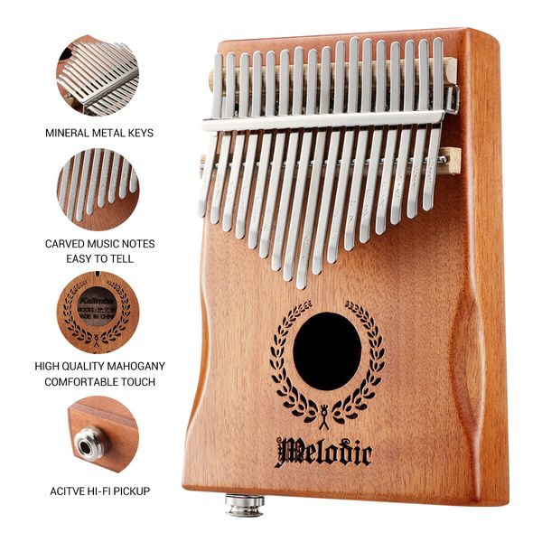 17 Key Electric Kalimba Thumb Piano Finger Mbira Kids Adults Instrument w/Protective Case 