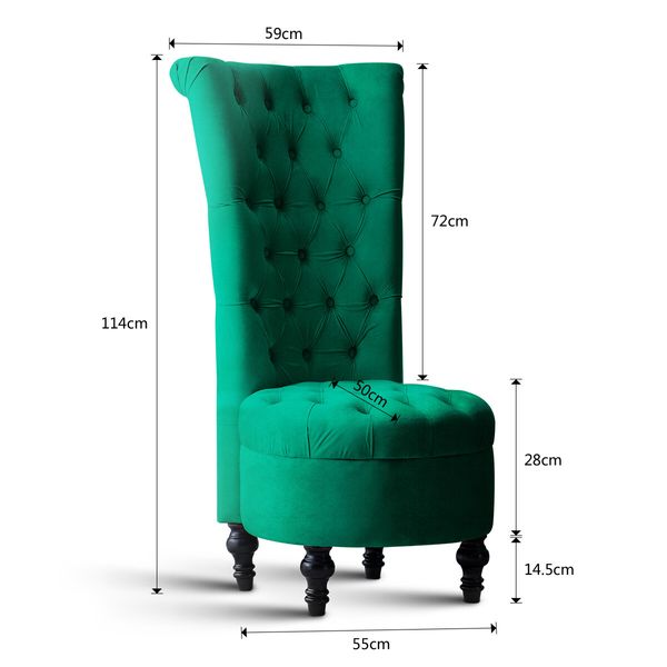 Luxsuite Velvet Accent Chair Lounge Bedroom Living Room Occasional Single Sofa Dressing Chair Armless High Back Green