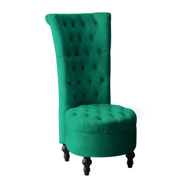 Luxsuite Velvet Accent Chair Lounge Bedroom Living Room Occasional Single Sofa Dressing Chair Armless High Back Green