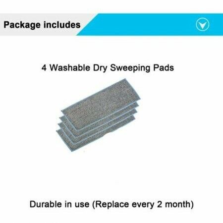 Washable and Reusable Mopping Pads for iRobot Mop (4 Dry Pads)