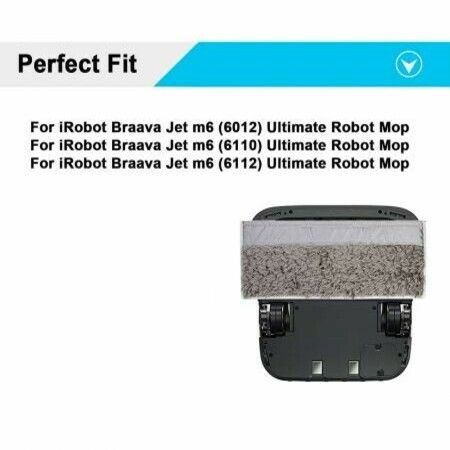 Washable and Reusable Mopping Pads for iRobot Braava Jet m6 (6110) (6012) (6112) Wi-Fi Connected Robot Mop (4 Wet Pads)