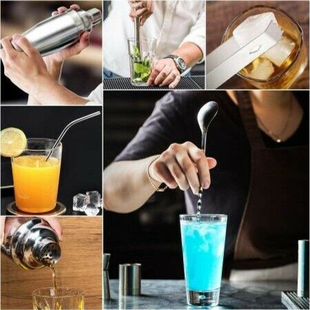 12 Pcs Bartender Kit Cocktail Shaker Set  Muddler, Jigger, Strainer