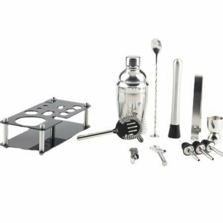 18 Pcs Bartender Kit Cocktail 550ML Shaker Set with Stand, Muddler, Jigger, Strainer