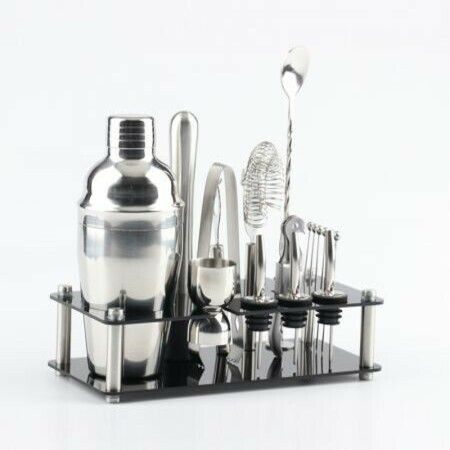 18 Pcs Bartender Kit Cocktail 550ML Shaker Set with Stand, Muddler, Jigger, Strainer