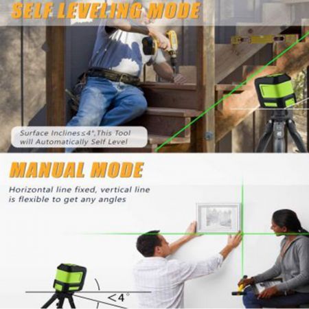 Line Laser Level Self Leveling Green 20M with Horizontal and Vertical Line