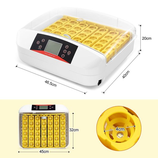 Automatic 42 Egg Incubator Digital Hatching Chicken Pigeon Quail Eggs Hatcher with LED Candle Lamps