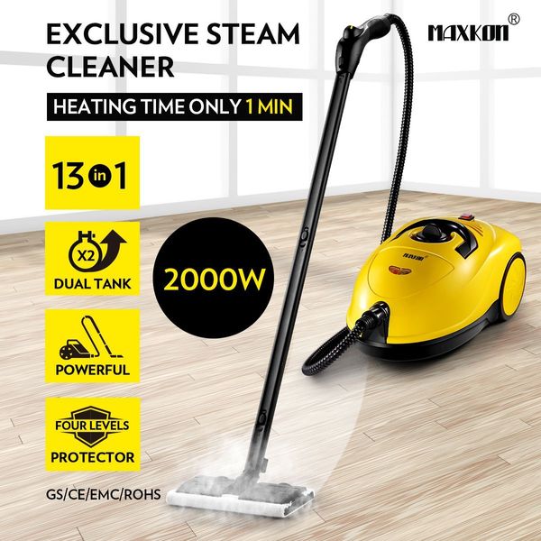 powerful steam cleaner mop w/ 17 nozzles for glass tile carpet wood garment