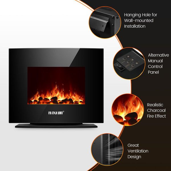 200 SQM wall mount/free stand 2 in 1 electric fireplace heater instant warm energy saving