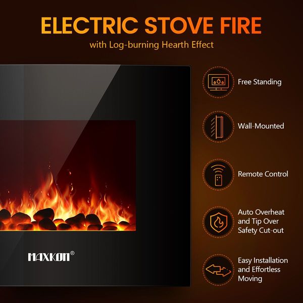 200 SQM wall mount/free stand 2 in 1 electric fireplace heater instant warm energy saving