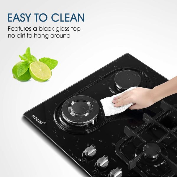 60cm NG or LPG 4 burner gas cooktop hob easy cleaning stove w/ SAI safety certification