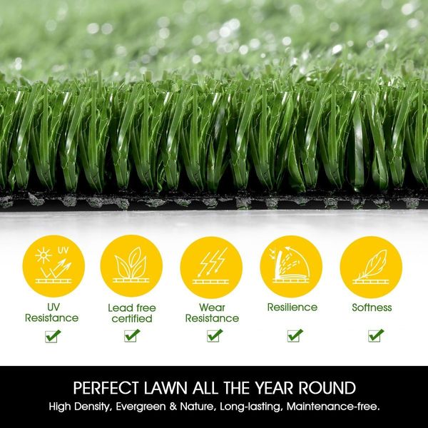 2Mx10M 12mm High-density artificial grass fake turf synthetic lawn -durable long lasting