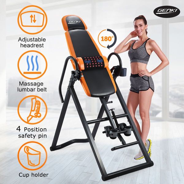 foldable safty gravity inversion table back invertor 180 degrees adustable range