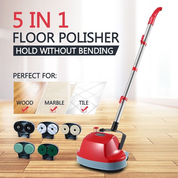 5 in 1 floor polisher-scrub clean wax polish buffs for tile wood stone marble concrete