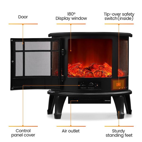 electric instant warm fire place flame effect log heater energy saving portable freestanding