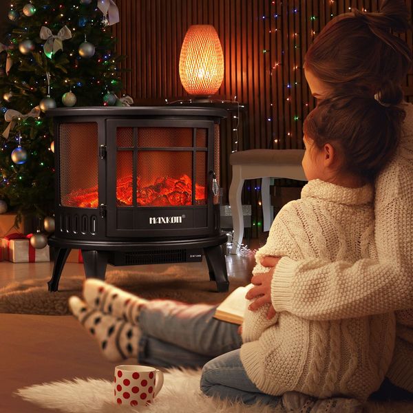 electric instant warm fire place flame effect log heater energy saving portable freestanding