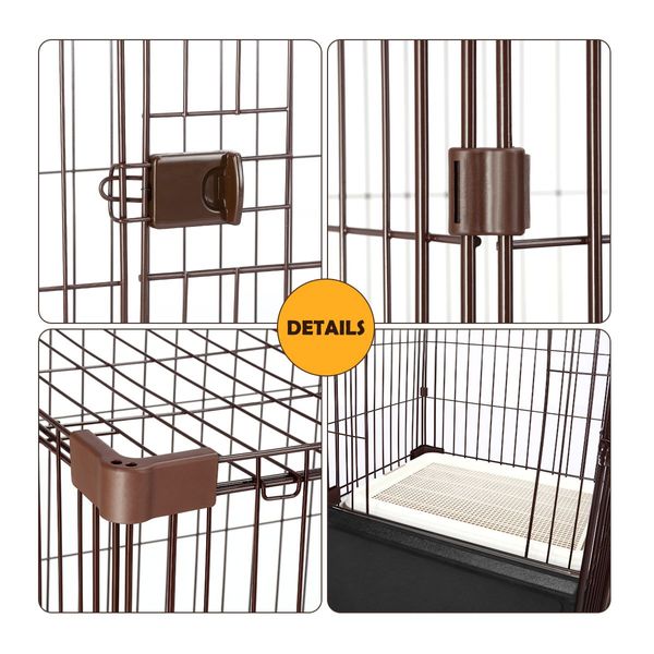 XL collapsible pet dog wire metal crate kennel 2 compartment cage anti-corrosion