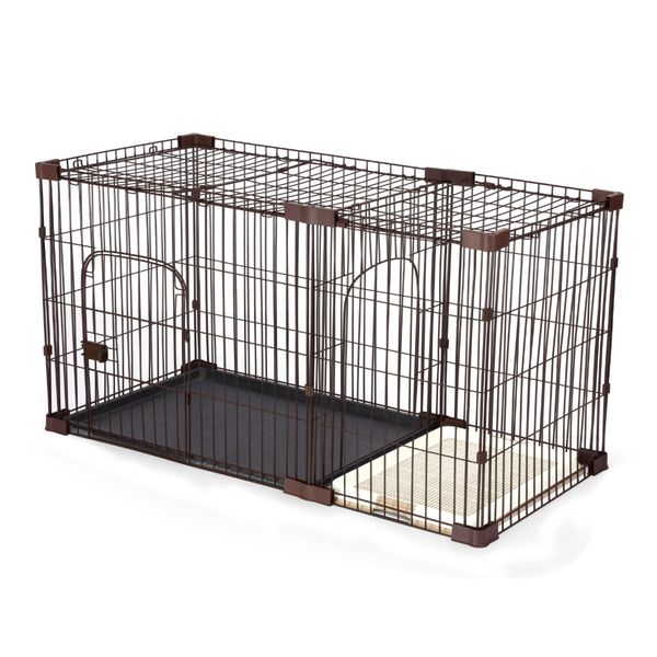 XL collapsible pet dog wire metal crate kennel 2 compartment cage anti-corrosion