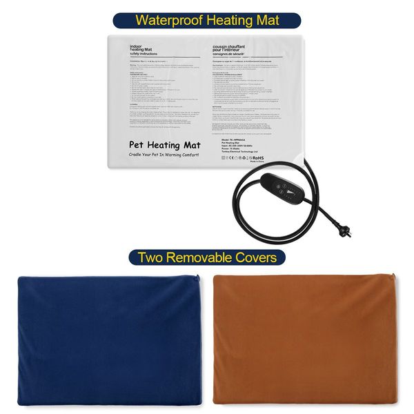 pet dog elderly cat L instant heating bed pad mat blanket chew-resistant & waterproof