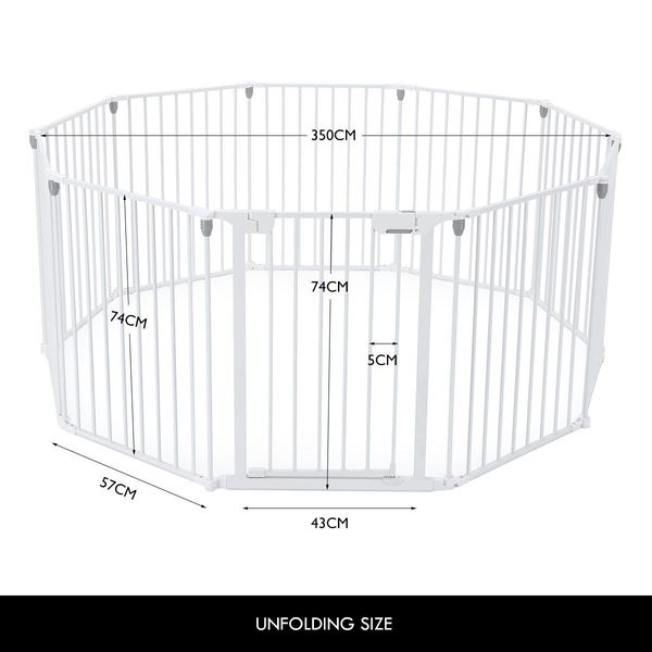 3 in 1 XXL 10 panels foldable kid baby toddler playpen safe gate play fence