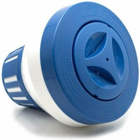 POOL Floating Pool Chlorine Dispenser Fits 1-3" Tabs Bromine Holder Chlorine Floater (Blue)