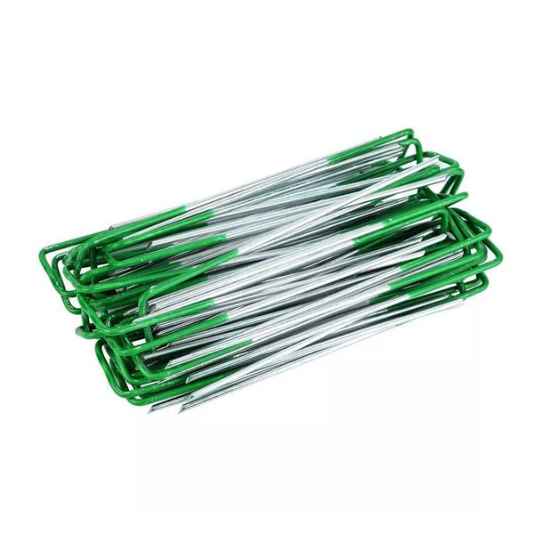 Artificial Grass Lawn Garden Tent Fence Nails Pins Pegs Fixers Stakes 50PCS Metal U Shape 3mm Thick