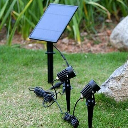 3Packs Solar Spotlights RGB Landscape Lights Color Changing Low Voltage Outdoor Solar Spotlight IP65