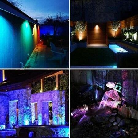 3Packs Solar Spotlights RGB Landscape Lights Color Changing Low Voltage Outdoor Solar Spotlight IP65