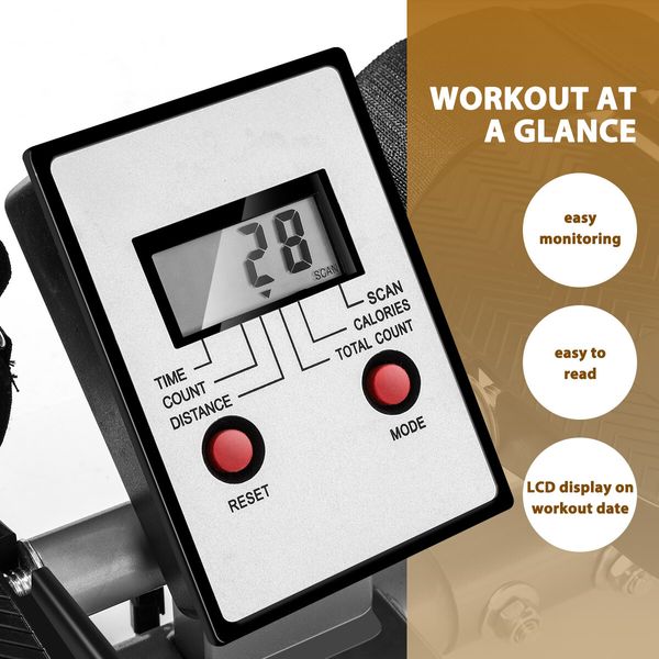 Genki Hydraulic Rowing Machine LCD Adjustable Resistance Rower Home Gym Cardio Exercise Fitness Equipment