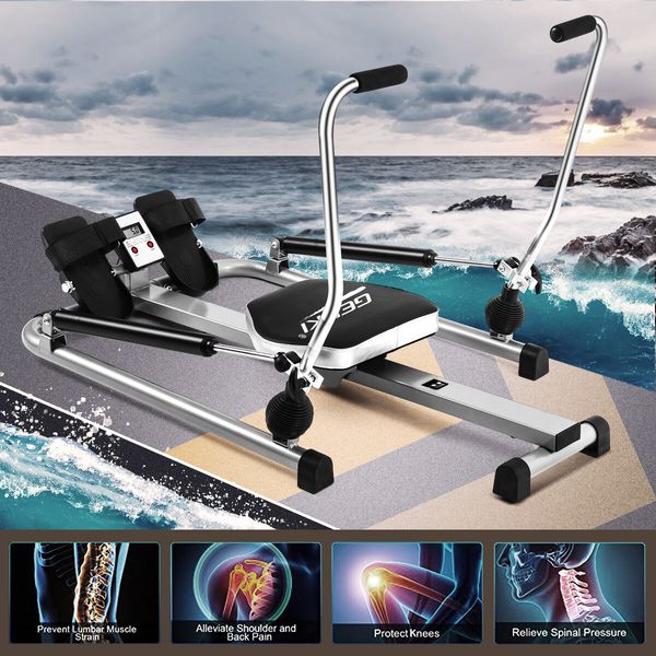 Genki Hydraulic Rowing Machine LCD Adjustable Resistance Rower Home Gym Cardio Exercise Fitness Equipment