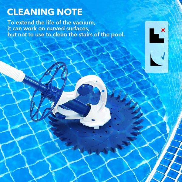 Auto Pool Cleaner Vacuum Automatic Suction Climb Wall Above Ground 10m Hose