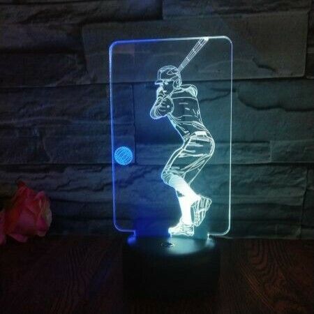 3D Baseball Night Light 16 Color Change Remote Control