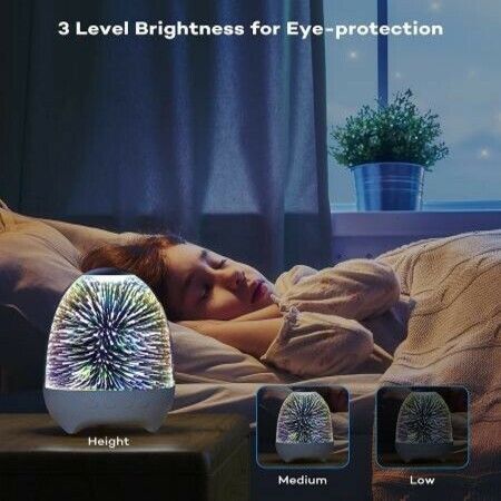 3D Glass Touch Control Bedside Table Lamp 7-Color LED ?Portable Wireless Speakers, Rechargeable Table Lamp